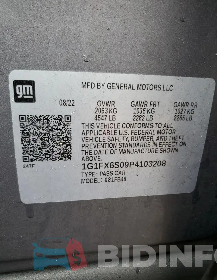 1G1FX6S09P4103208 Photo# 12