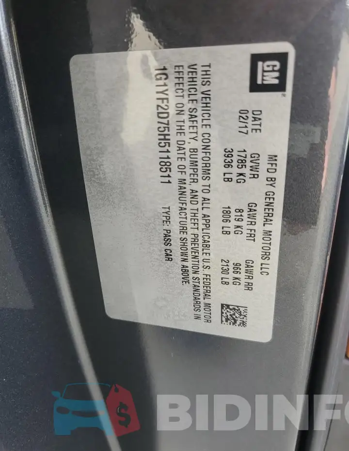 1G1YF2D75H5118511 Photo# 13
