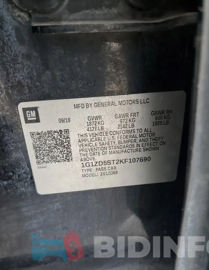 1G1ZD5ST2KF107690 Photo# 13