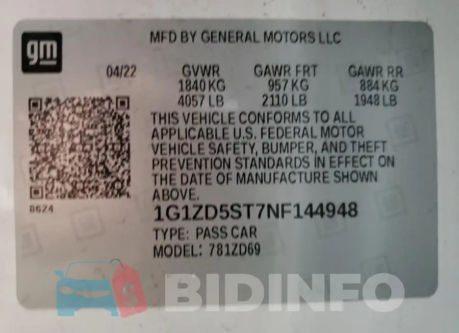 1G1ZD5ST7NF144948 Photo# 12