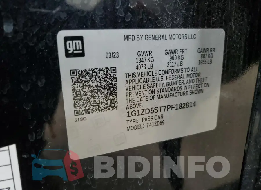 1G1ZD5ST7PF182814 Photo# 13