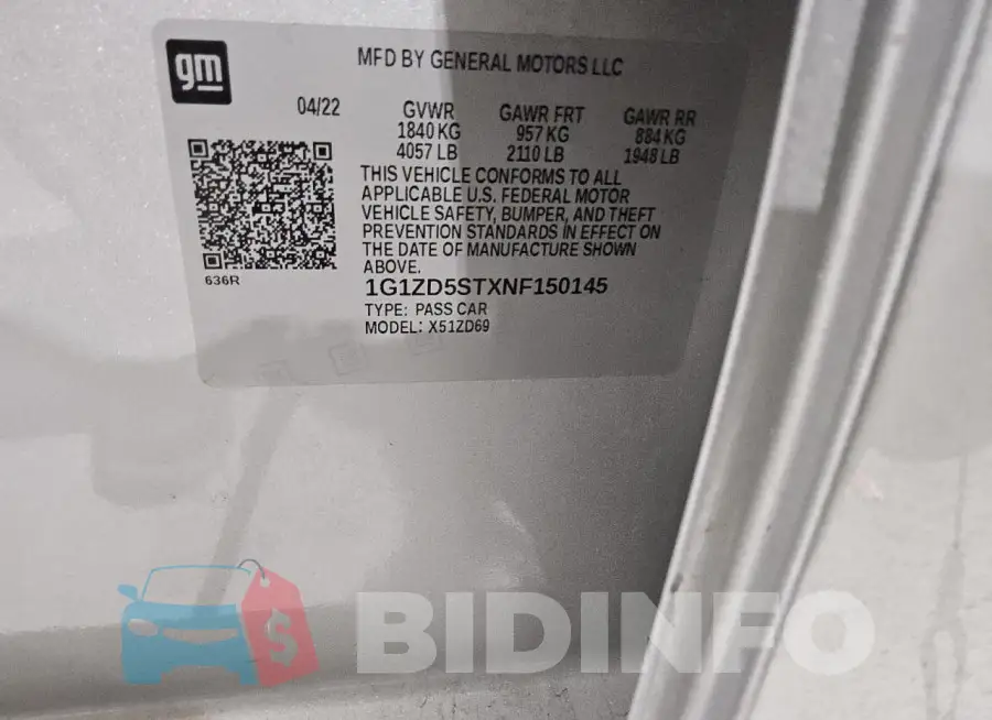 1G1ZD5STXNF150145 Photo# 13