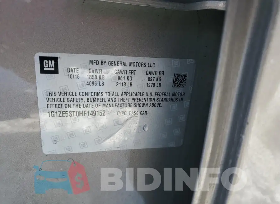 1G1ZE5ST0HF149152 Photo# 12