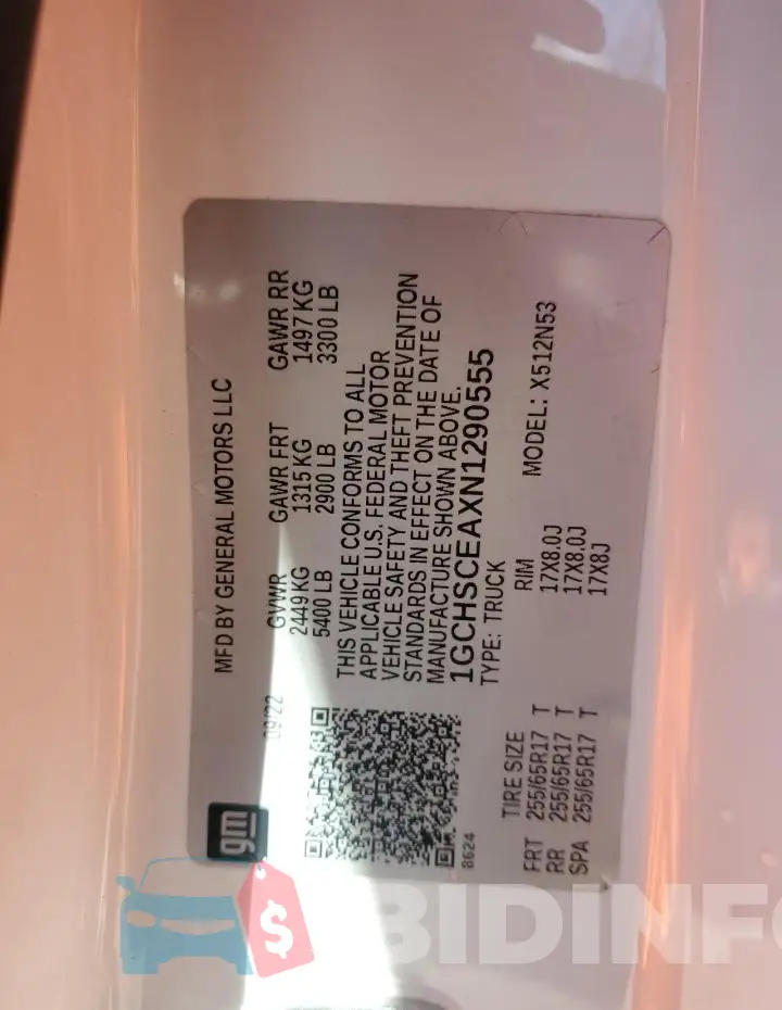 1GCHSCEAXN1290555 Photo# 12