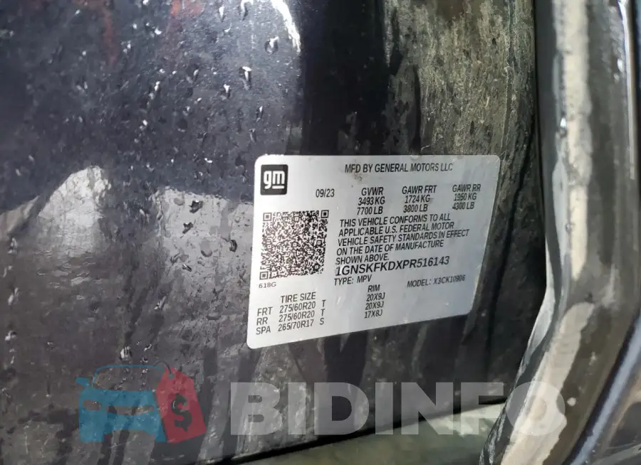 1GNSKFKDXPR516143 Photo# 14
