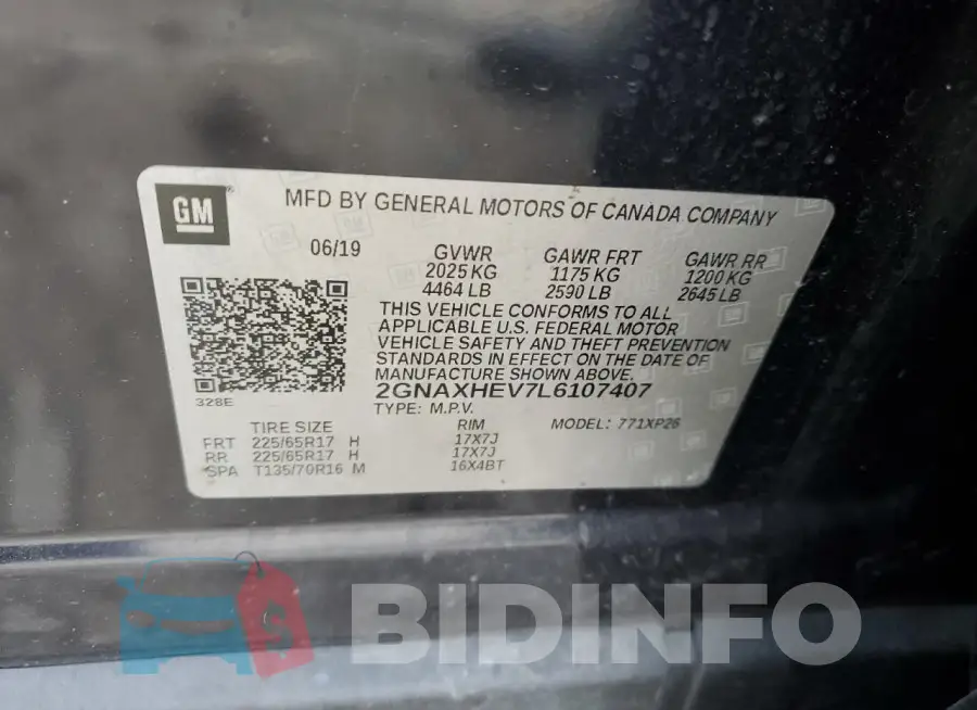 2GNAXHEV7L6107407 Photo# 13