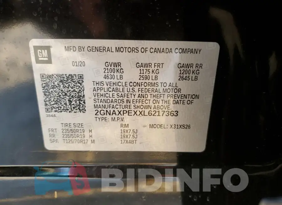 2GNAXPEXXL6217363 Photo# 13