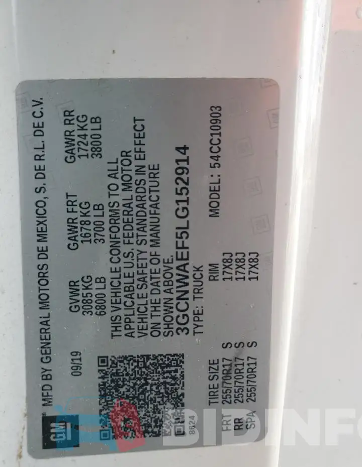 3GCNWAEF5LG152914 Photo# 13