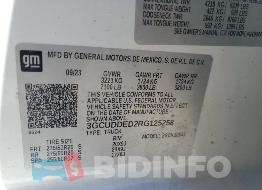 3GCUDDED2RG125258 Photo# 12