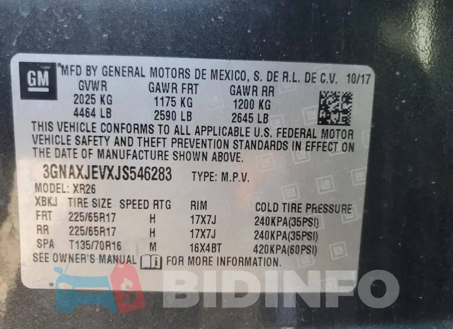 3GNAXJEVXJS546283 Photo# 13