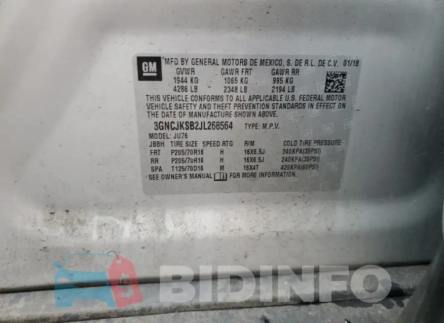 3GNCJKSB2JL268564 Photo# 13