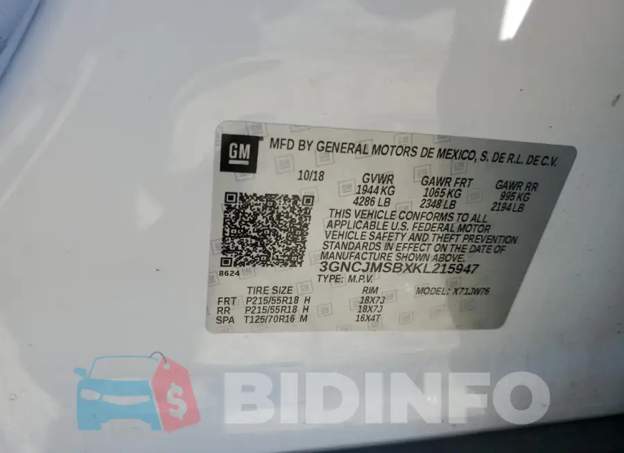 3GNCJMSBXKL215947 Photo# 12