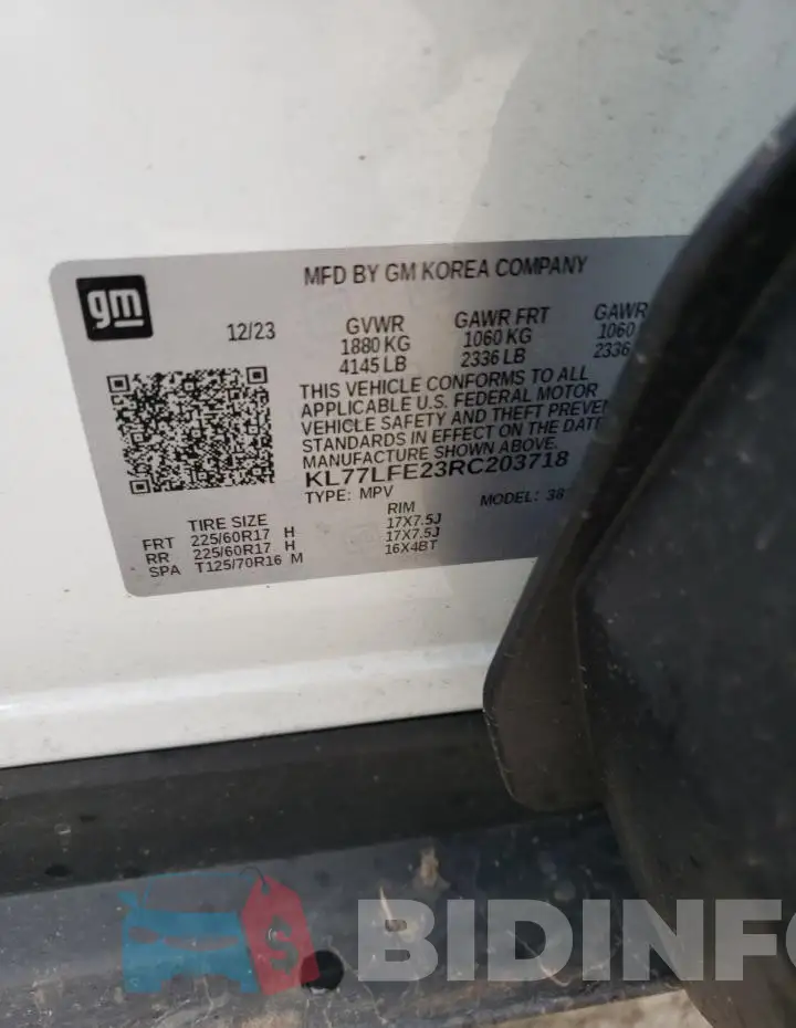KL77LFE23RC203718 Photo# 12