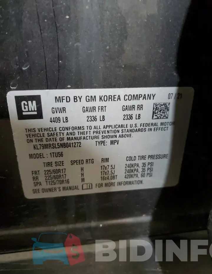 KL79MRSL5NB041272 Photo# 14