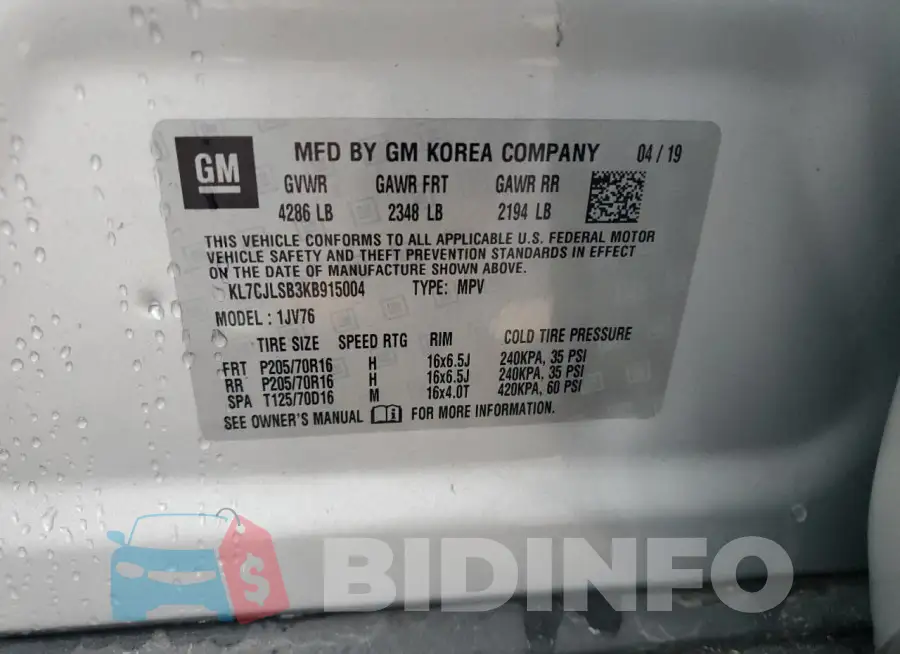 KL7CJLSB3KB915004 Photo# 13