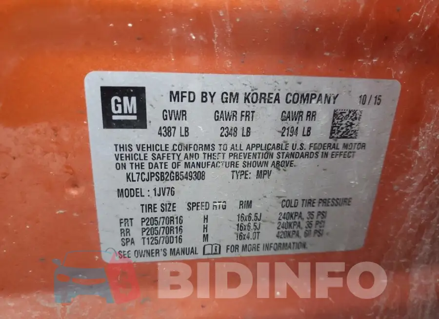 KL7CJPSB2GB549308 Photo# 13