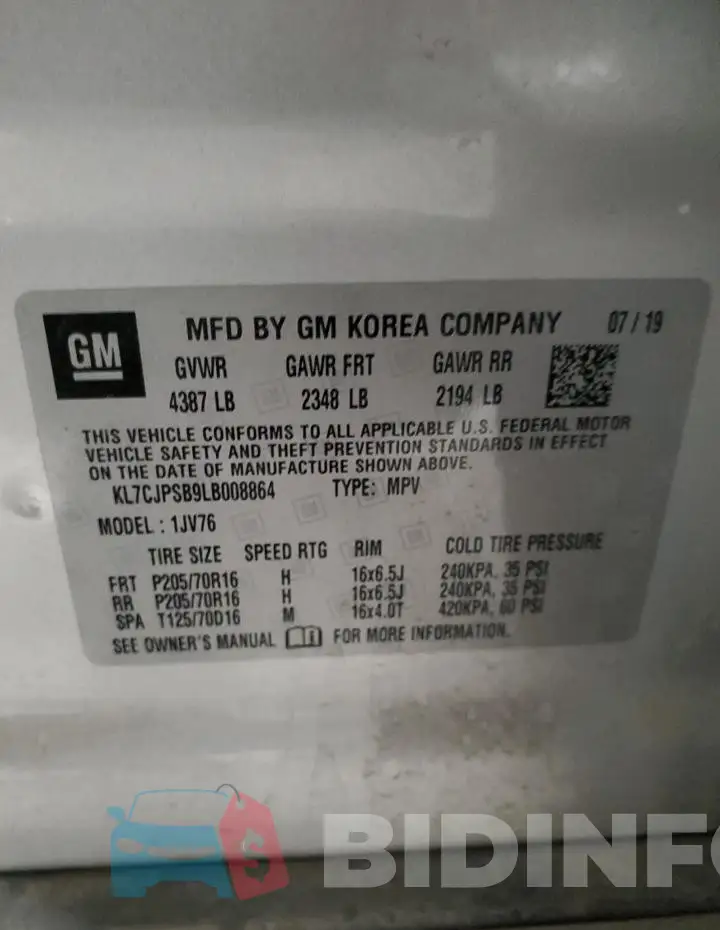 KL7CJPSB9LB008864 Photo# 13