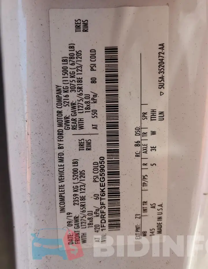 1FDRF3FT6KEG59050 Photo# 13