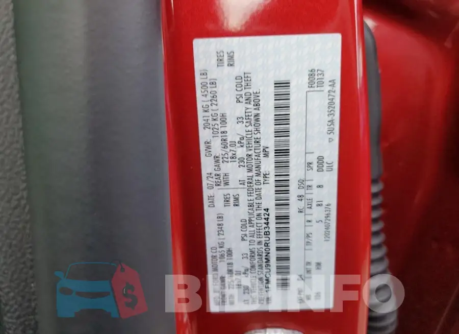 1FMCU9MN0RUB34424 Photo# 13