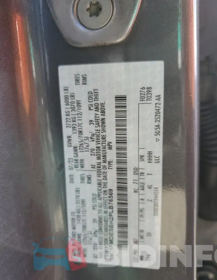 1FMDE5BH2PLB76569 Photo# 13
