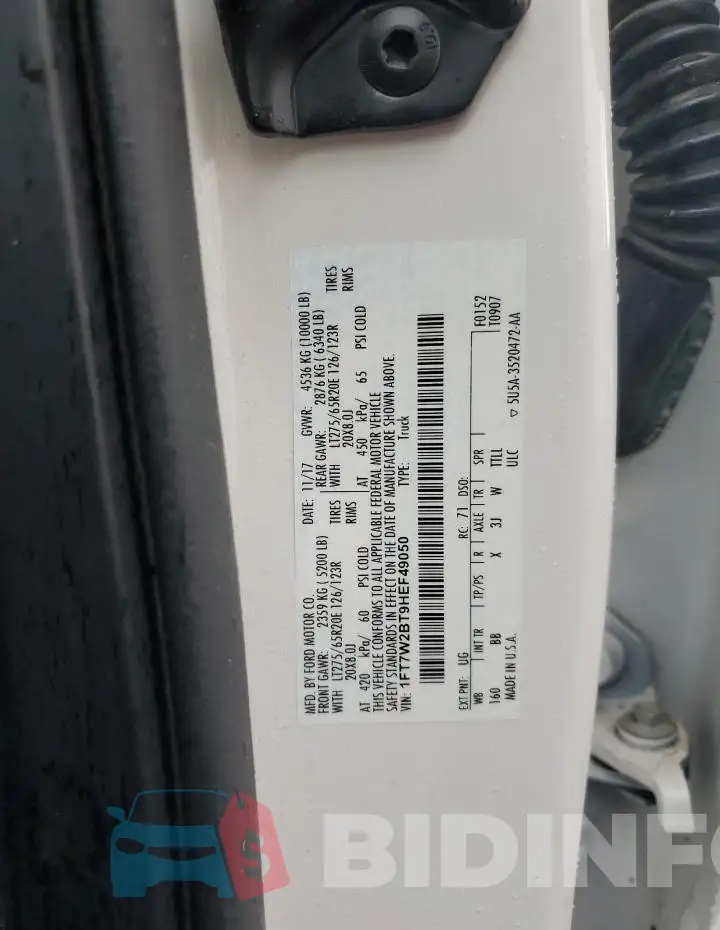 1FT7W2BT9HEF49050 Photo# 12