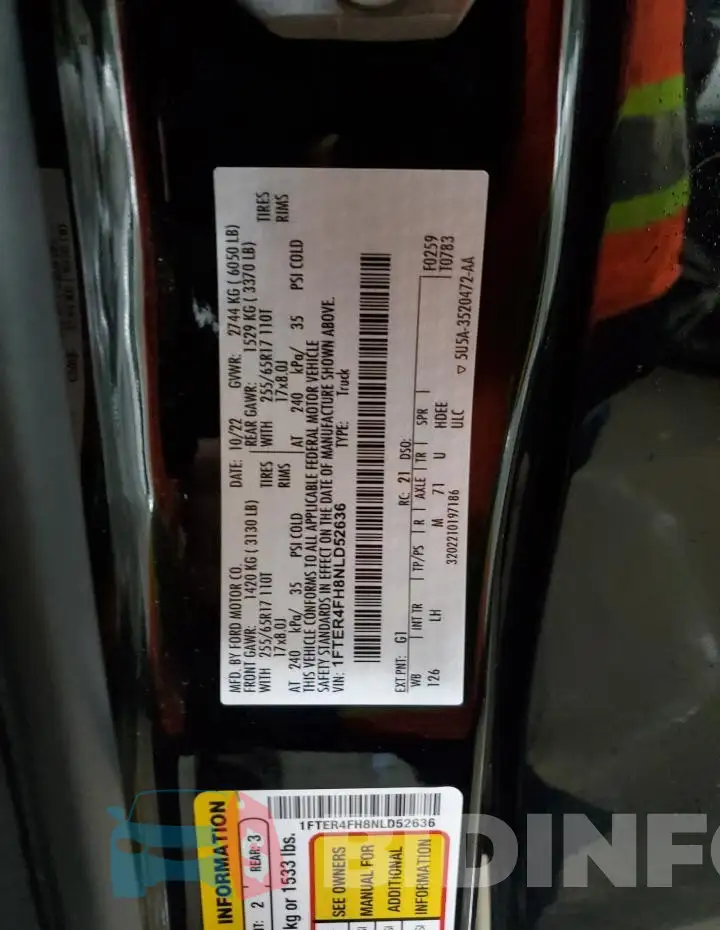 1FTER4FH8NLD52636 Photo# 14
