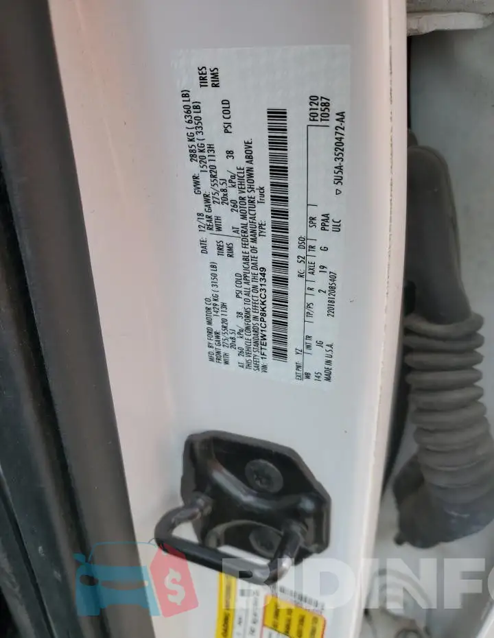 1FTEW1CP8KKC31349 Photo# 12