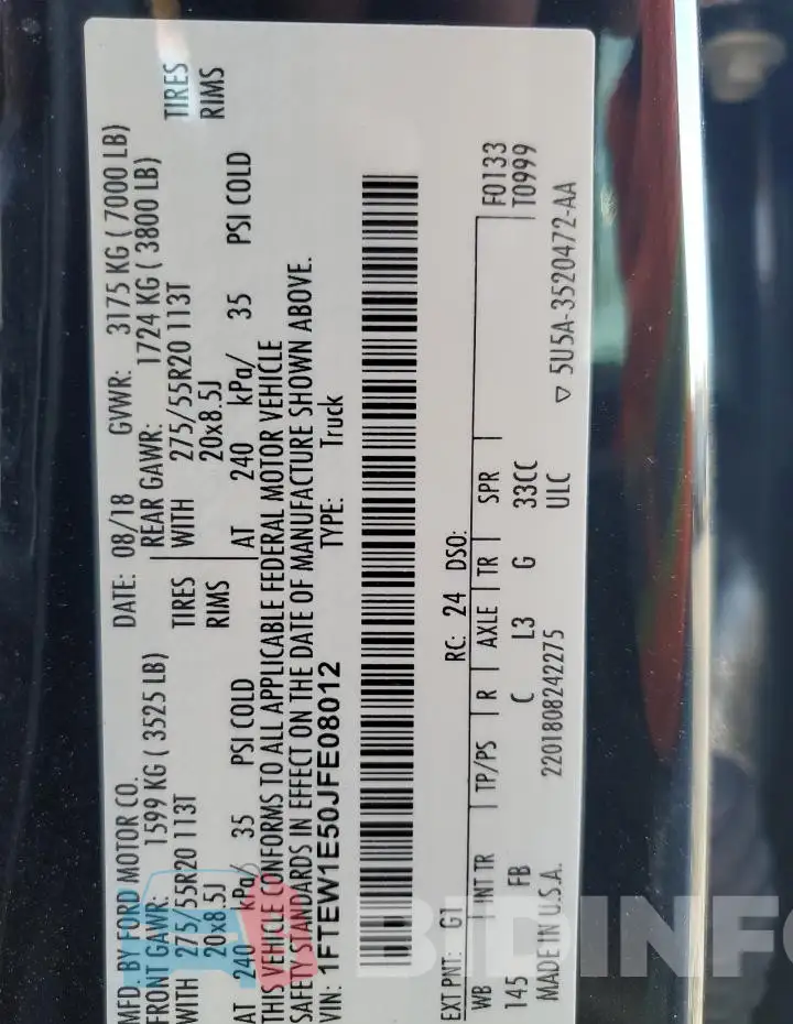 1FTEW1E50JFE08012 Photo# 12