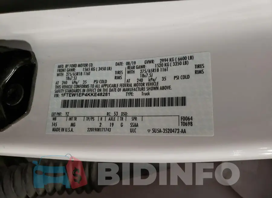 1FTEW1EP4KKE48281 Photo# 12