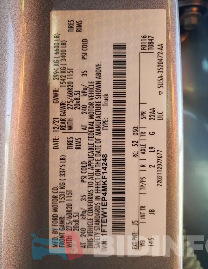 1FTEW1EP4MKF14248 Photo# 12