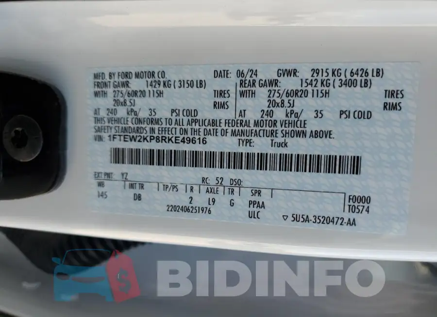 1FTEW2KP8RKE49616 Photo# 12