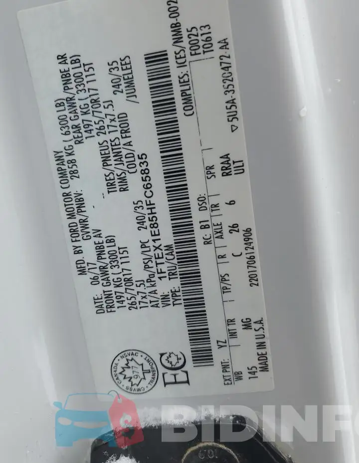 1FTEX1E85HFC65835 Photo# 12