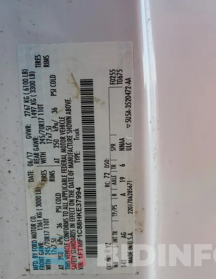 1FTMF1C88HKE37994 Photo# 12