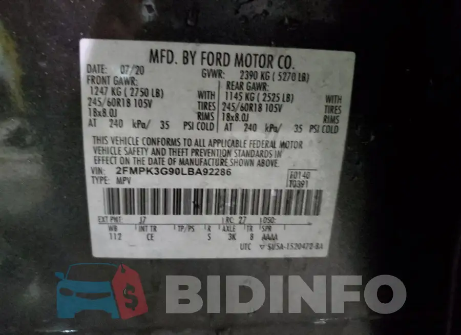 2FMPK3G90LBA92286 Photo# 13