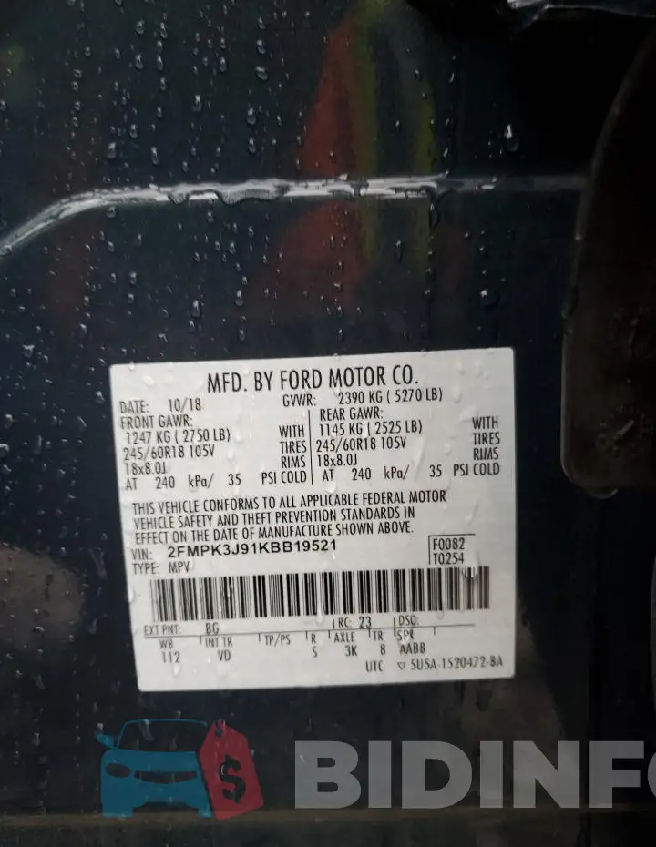 2FMPK3J91KBB19521 Photo# 14