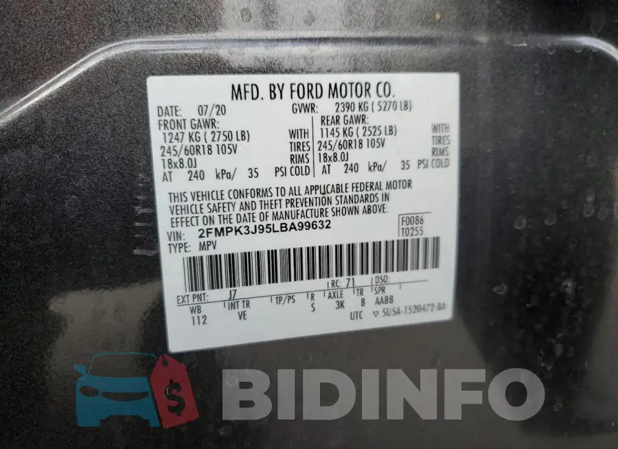 2FMPK3J95LBA99632 Photo# 13
