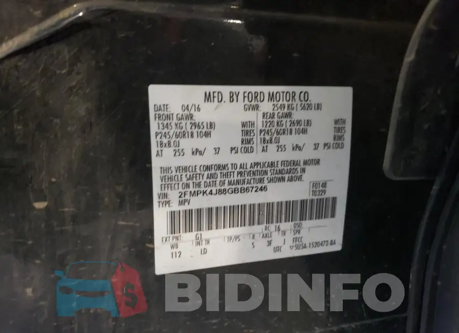 2FMPK4J88GBB67246 Photo# 13