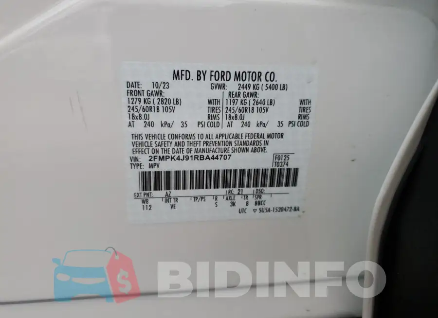 2FMPK4J91RBA44707 Photo# 13