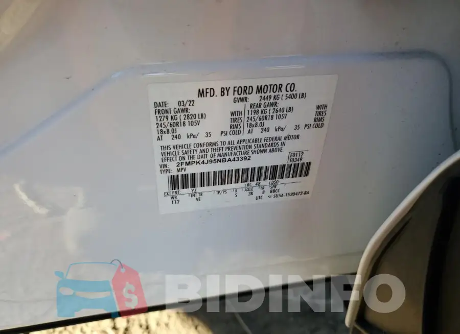 2FMPK4J95NBA43392 Photo# 13