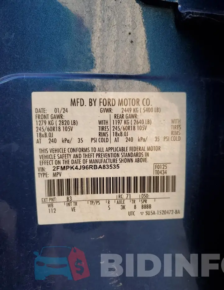 2FMPK4J96RBA83535 Photo# 13