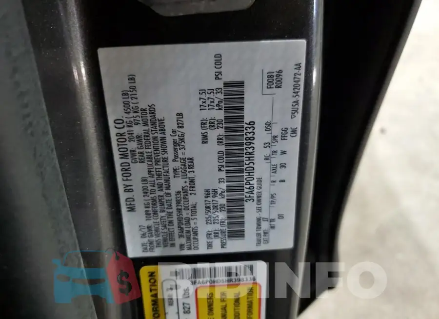 3FA6P0HD5HR398336 Photo# 12
