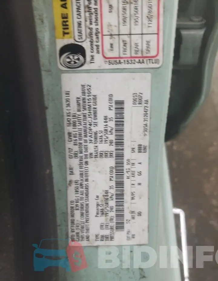 3FADP4CJ5HM151052 Photo# 12