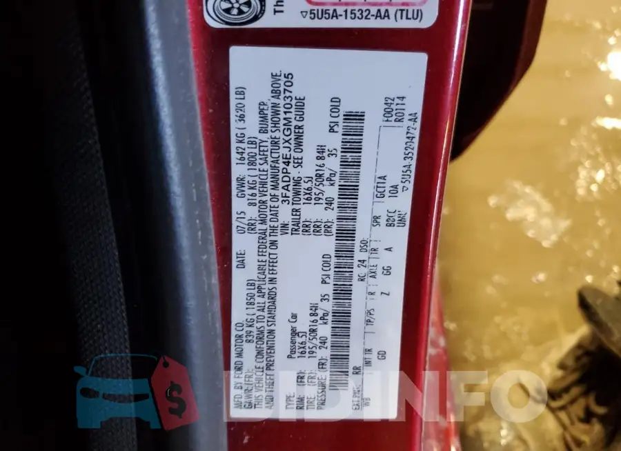 3FADP4EJXGM103705 Photo# 12