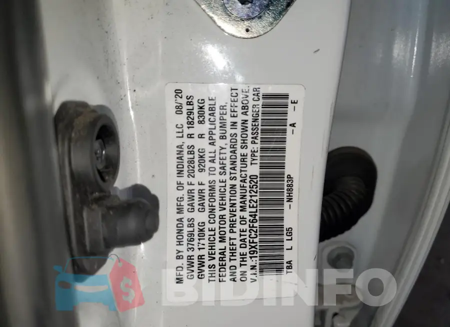 19XFC2F64LE212520 Photo# 12