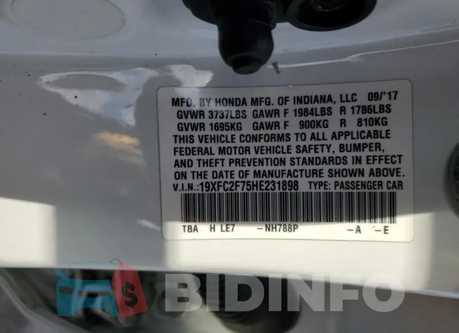 19XFC2F75HE231898 Photo# 12