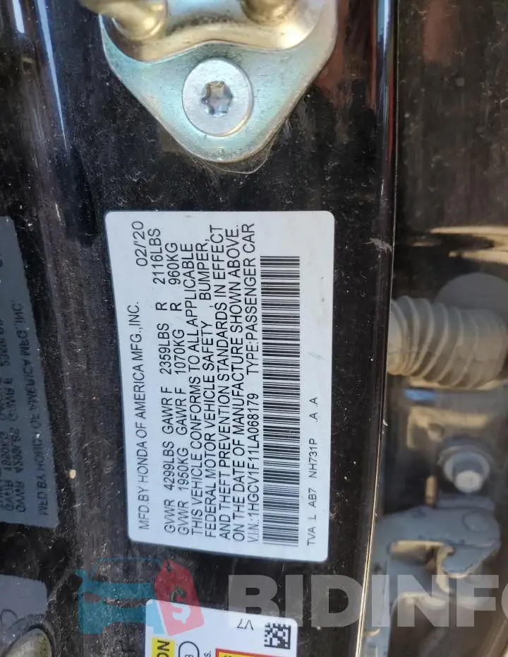 1HGCV1F11LA068179 Photo# 12