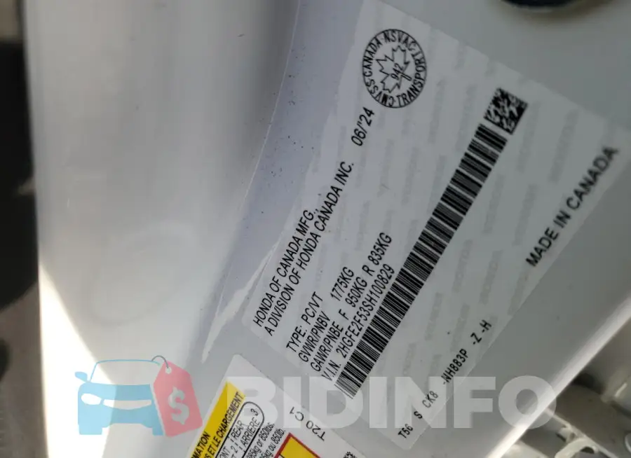 2HGFE2F53SH100829 Photo# 12