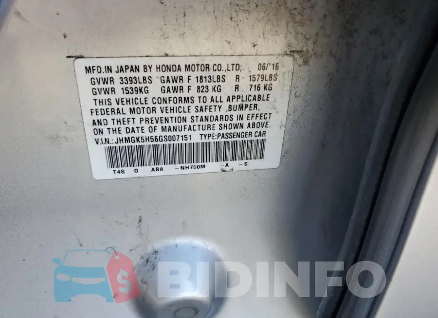 JHMGK5H56GS007151 Photo# 13