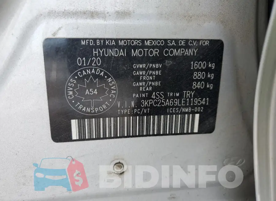 3KPC25A69LE119541 Photo# 12