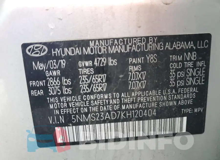 5NMS23AD7KH120404 Photo# 13